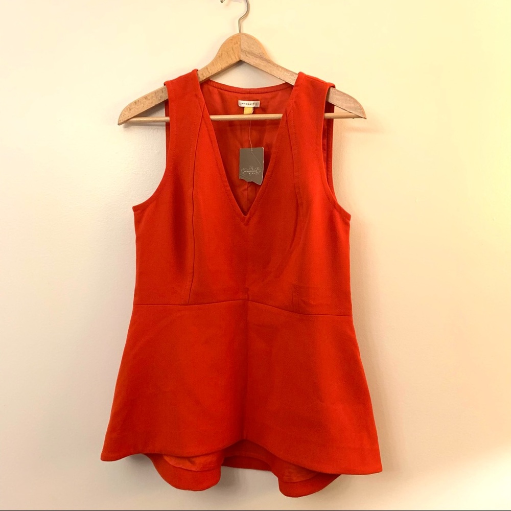 NWT Anthropologie Leifsdottir red peplum top